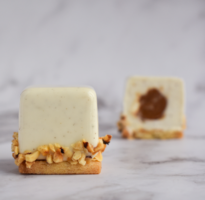 Entremets vanille praliné